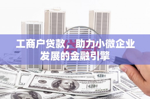萨嘎工商户贷款，助力小微企业发展的金融引擎