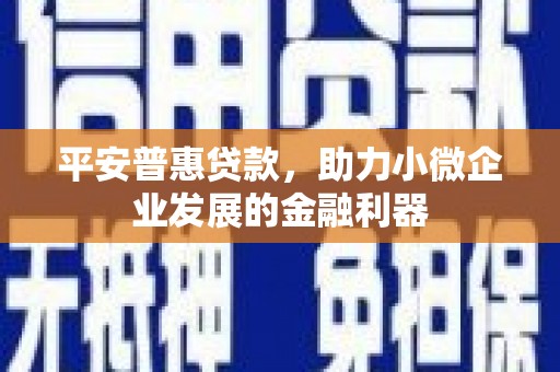 萨嘎平安普惠贷款，助力小微企业发展的金融利器