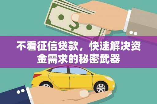 萨嘎不看征信贷款，快速解决资金需求的秘密武器