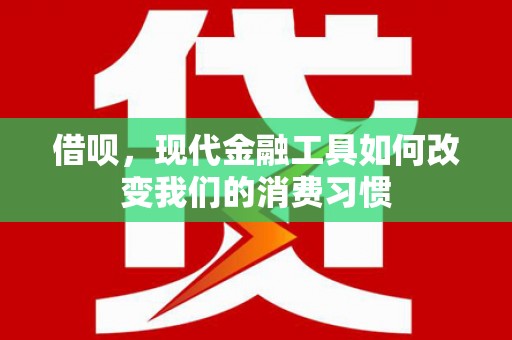 萨嘎借呗，现代金融工具如何改变我们的消费习惯