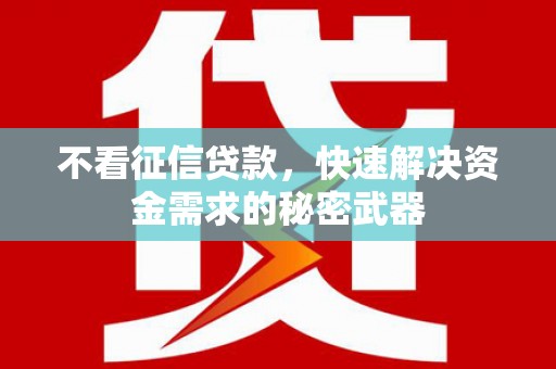 萨嘎不看征信贷款，快速解决资金需求的秘密武器