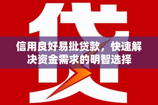 萨嘎信用良好易批贷款，快速解决资金需求的明智选择