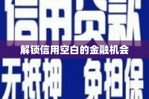 萨嘎解锁信用空白的金融机会